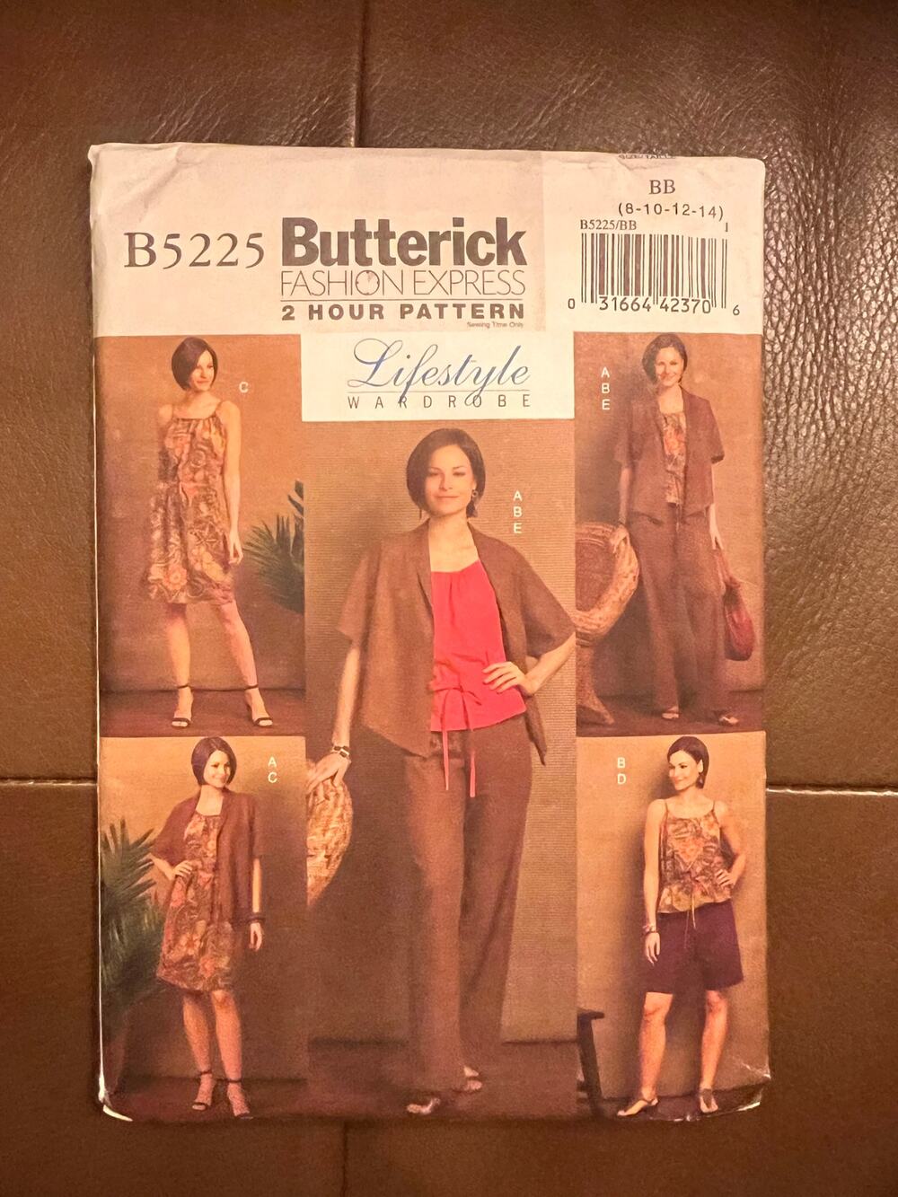 Butterick B5225 Lifestyle Wardrobe Jacket Dress Top Pants Shorts 8-14 Uncut